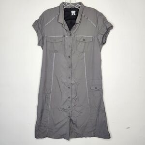 COLUMBIA Titanium Grey Button Down Activewear Sports Dress Size Large